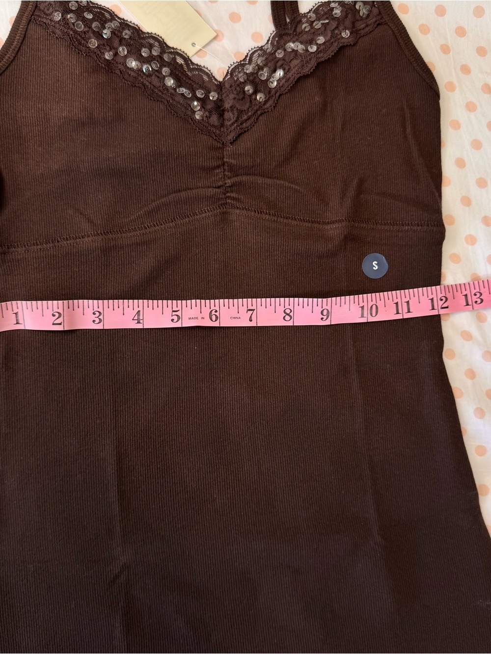 NWT Hollister 25 Years Limited Edition Brown Sequin Lace Cami Tank Top - Picture 5 of 6